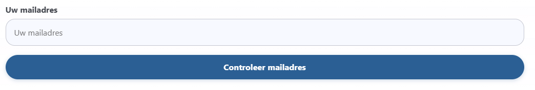 Invoerveld voor mailadres met knop Controleer mailadres
